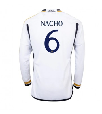 Real Madrid Nacho #6 Replica Home Stadium Shirt 2023-24 Long Sleeve